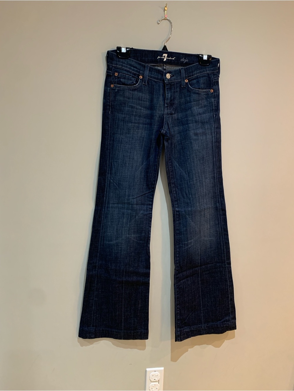 - VINTAGE 7 For All of Mankind Dark Indigo Flare Jeans — Women's